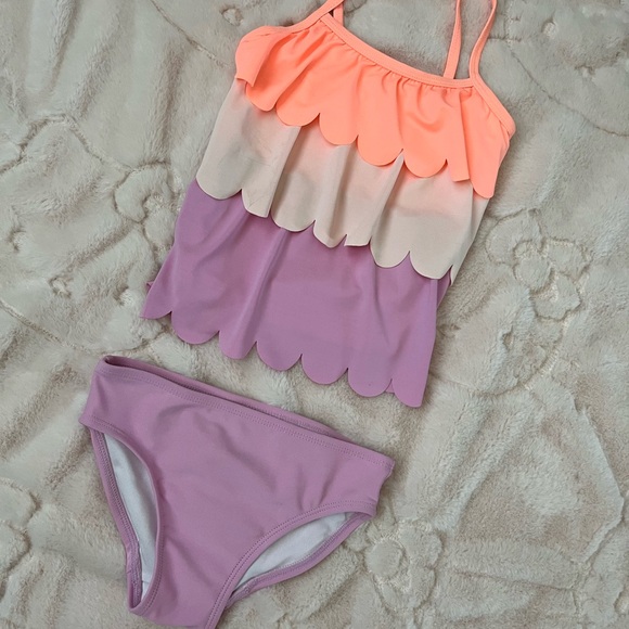 Kids Swimwear Set in Peach and Lavender - Picture 1 of 1